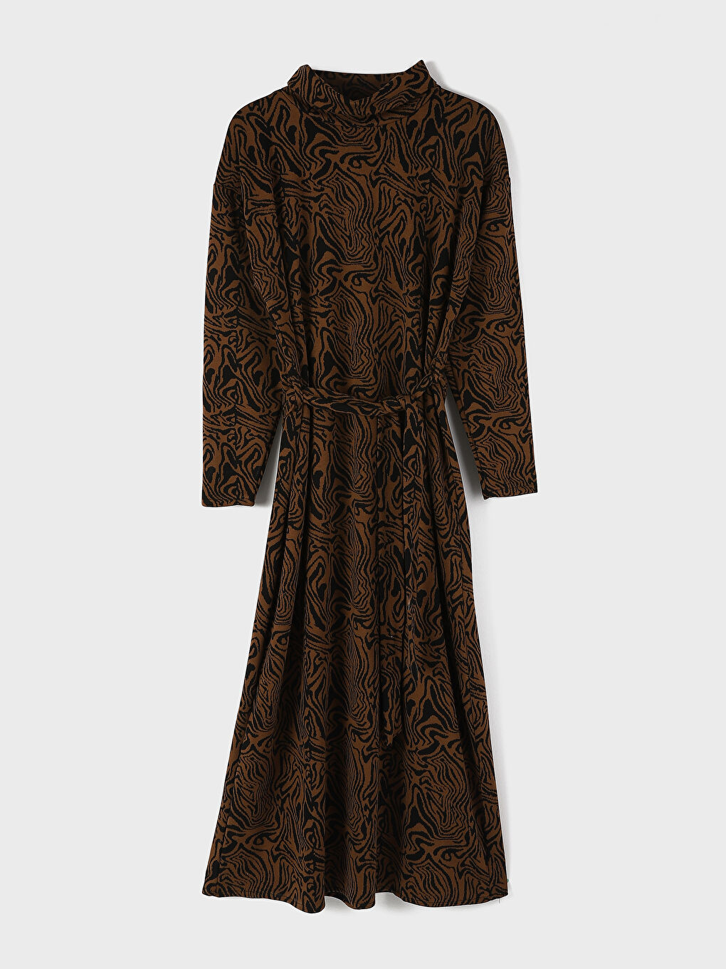 Funnel Neck Long Sleeve Women's Dress -W4L057Z8-MJE