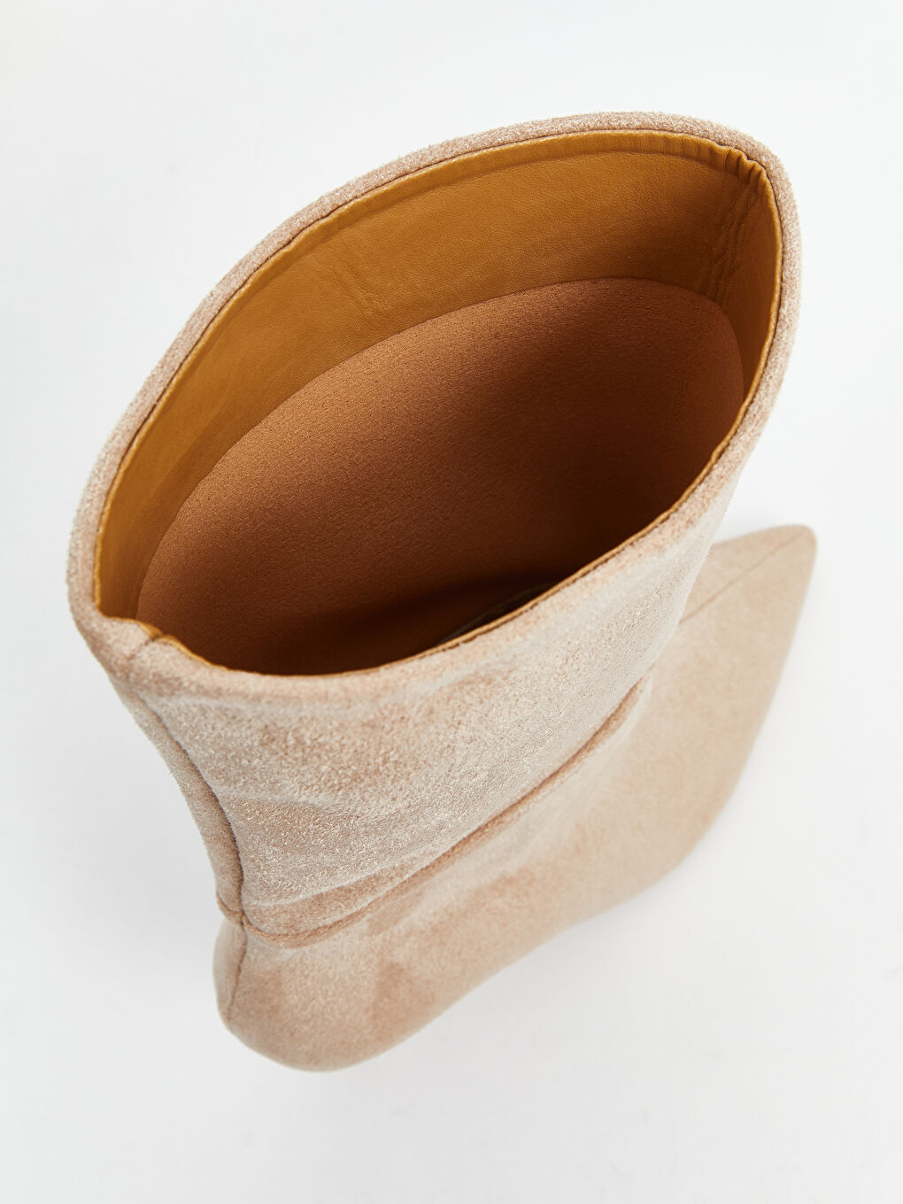 Kahverengi Süet Görünümlü Kadın Topuklu Bot-5