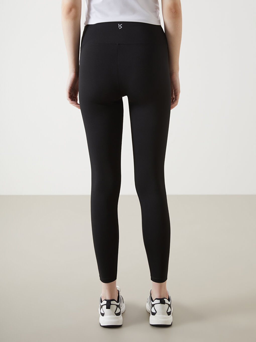 Siyah Beli Lastikli Kadın Tayt-3