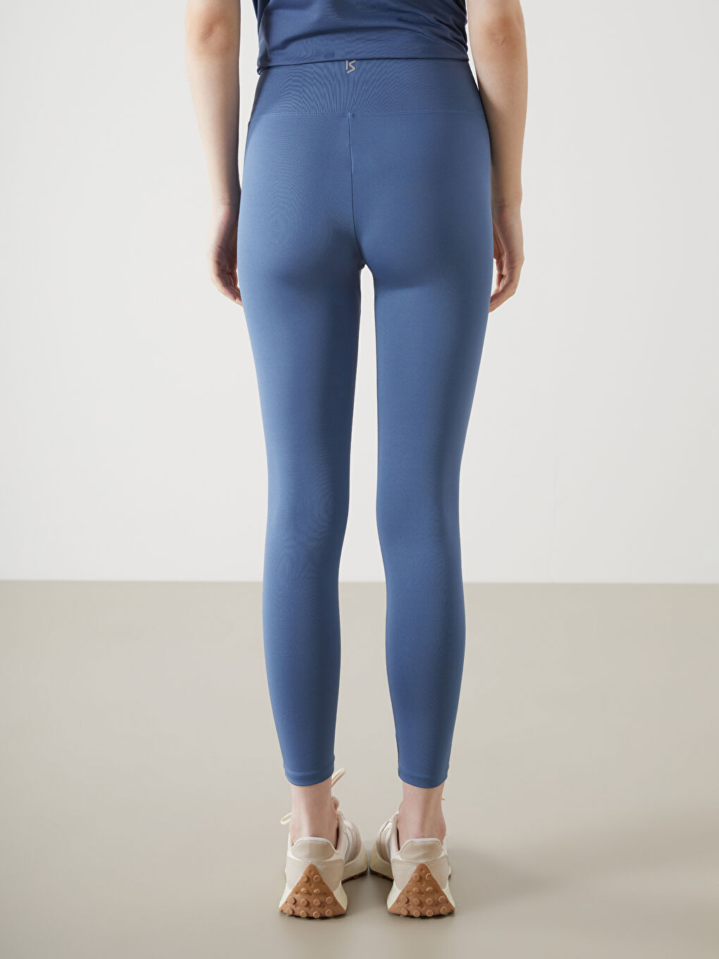 Mavi Beli Lastikli Kadın Tayt-3