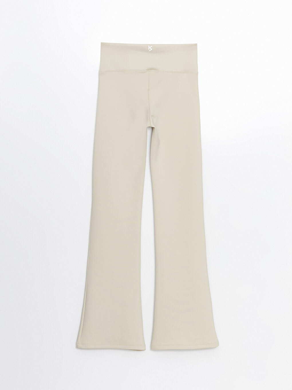 Gri Beli Lastikli İspanyol Paça Kadın Tayt Pantolon-4