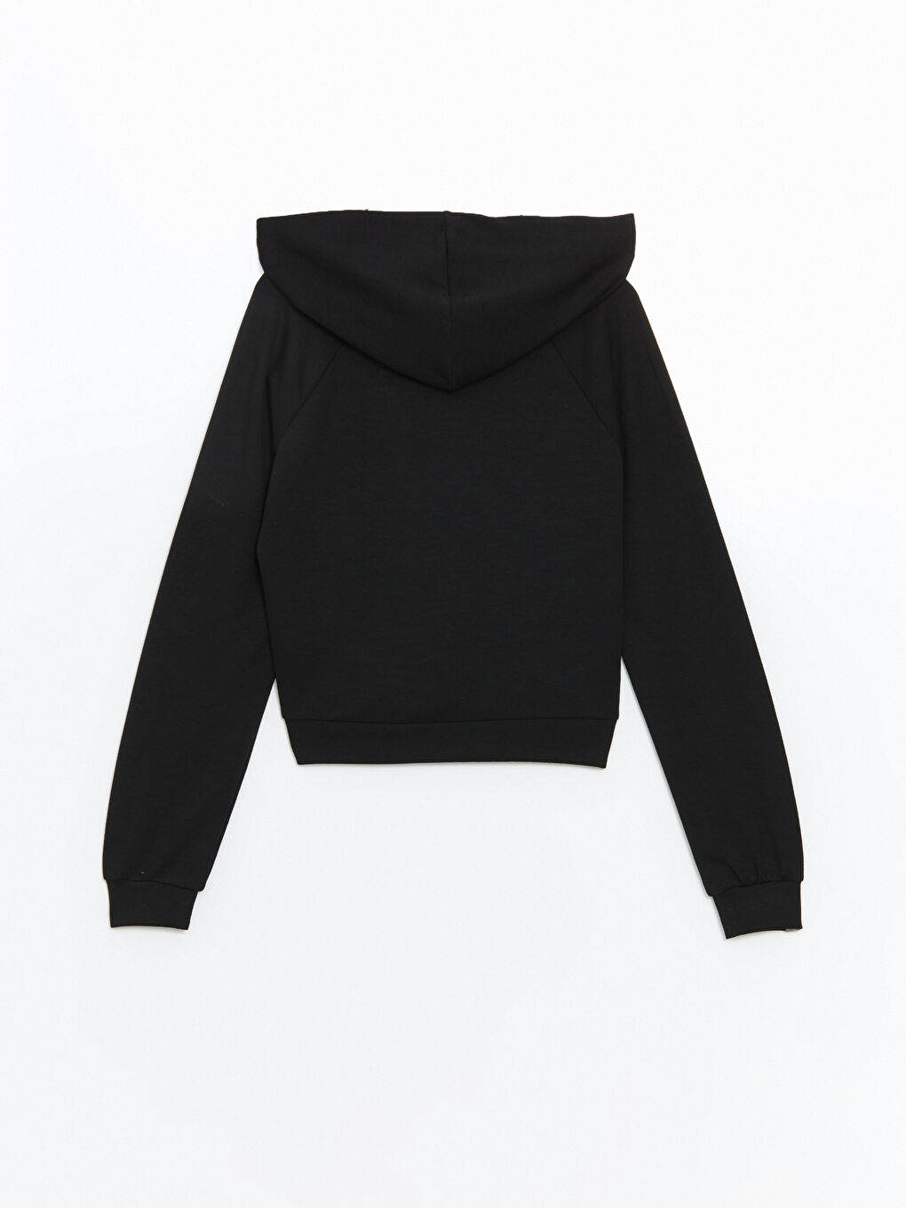 KOOR Siyah Kapüşonlu Baskılı Kadın Fermuarlı Sweatshirt - 2