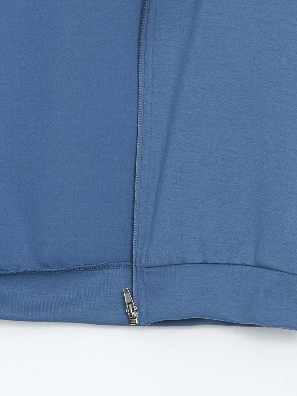 Mavi Kapüşonlu Baskılı Kadın Fermuarlı Sweatshirt-6