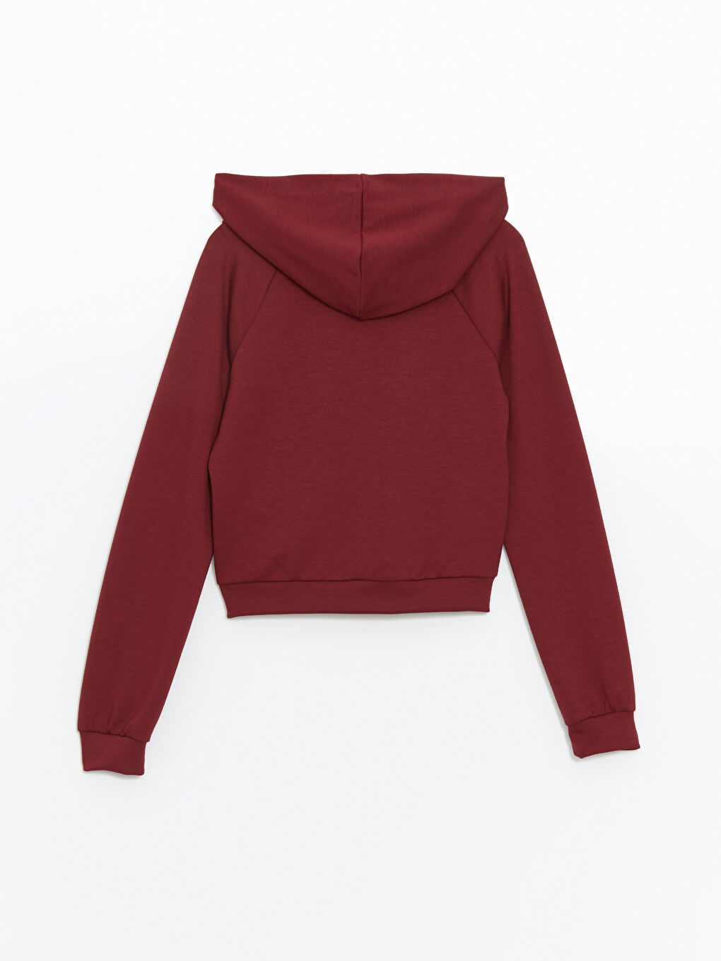 KOOR Bordo Kapüşonlu Baskılı Kadın Fermuarlı Sweatshirt - 6