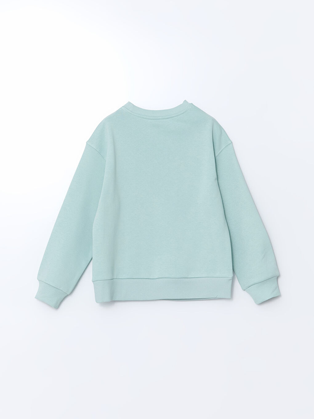 LCW Kids Yeşil Bisiklet Yaka Kız Çocuk Crop Kalın Sweatshirt - 3