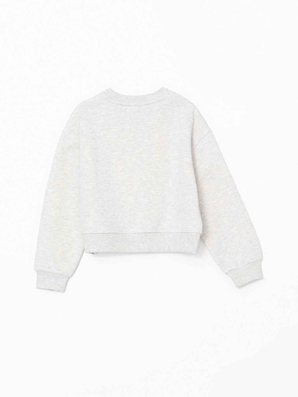 LCW Kids Gri Bisiklet Yaka Kız Çocuk Sweatshirt - 2