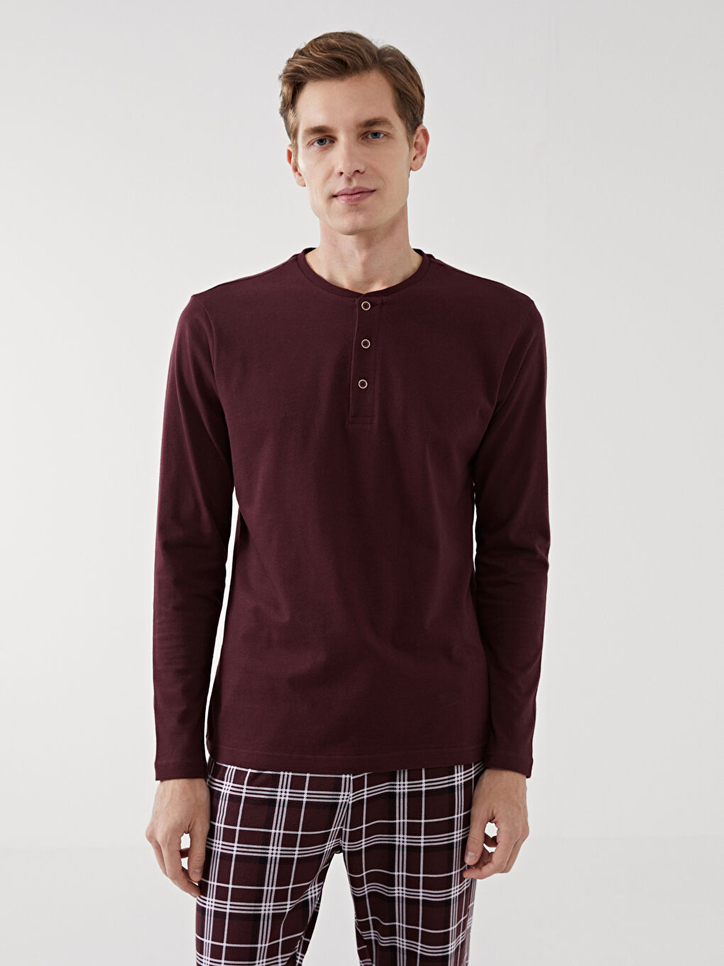 LC WAIKIKI Bordo Standart Kalıp Erkek Pijama Takımı