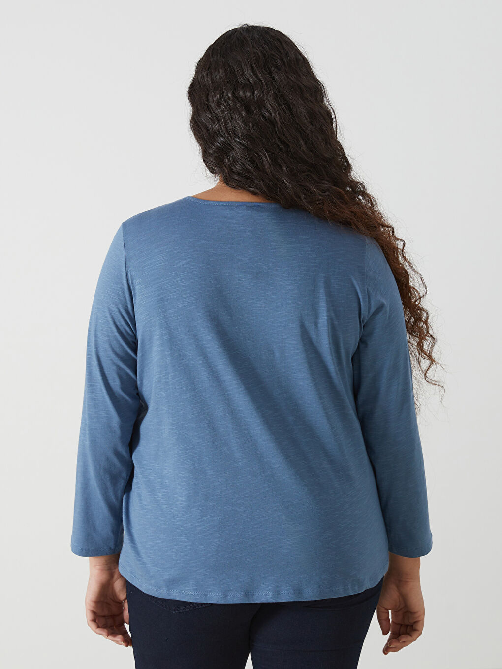 LCW Grace Crew Neck Embroidered Women's Blouse -W4L176Z8-R2E