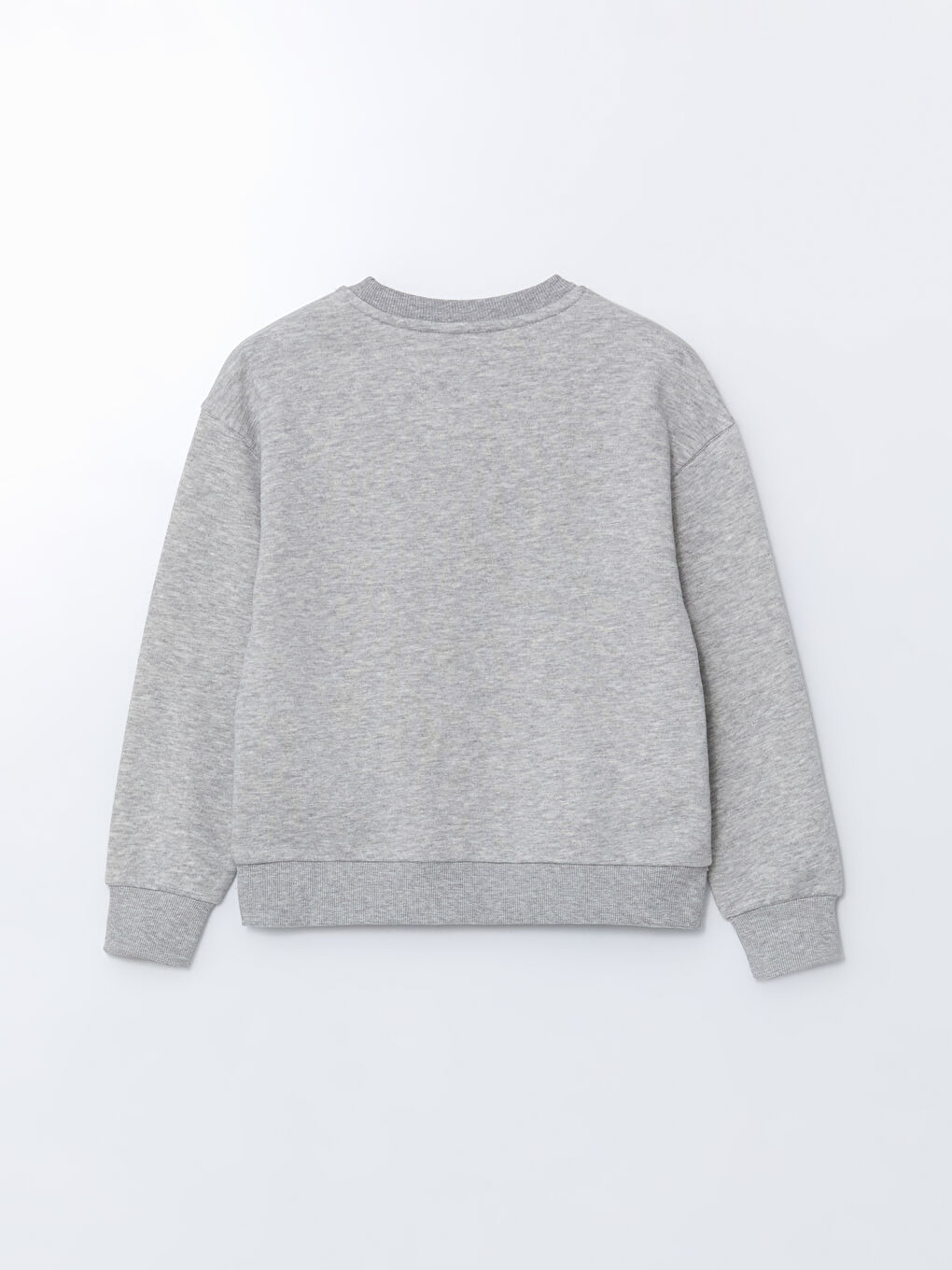 LCW Kids Gri Bisiklet Yaka Kız Çocuk Crop Kalın Sweatshirt - 1