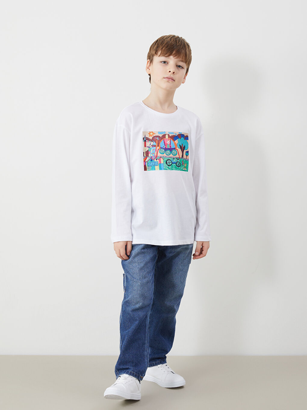 Crew Neck Printed Unisex Kids T-Shirt -W4L188Z4-U7E