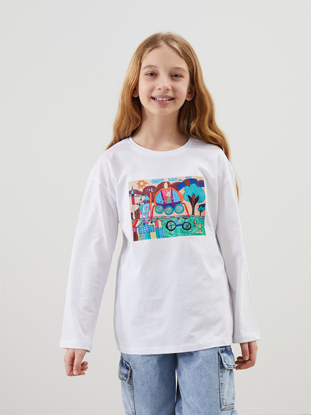 Crew Neck Printed Unisex Kids T-Shirt -W4L188Z4-U7E