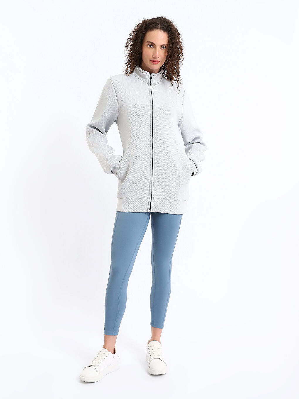 Funnel Neck Women's Zip-Up Sweatshirt-1