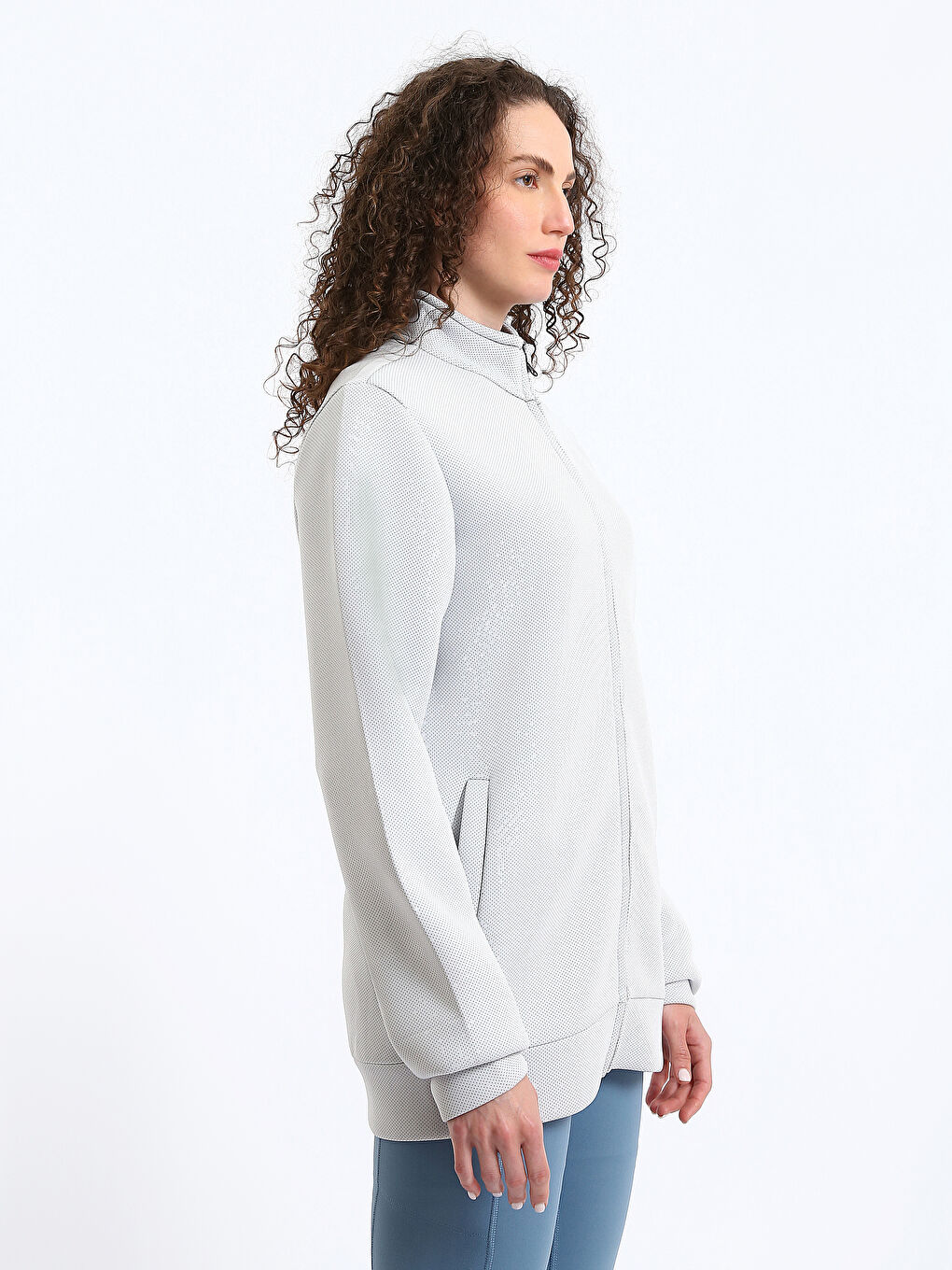 Funnel Neck Women's Zip-Up Sweatshirt-3