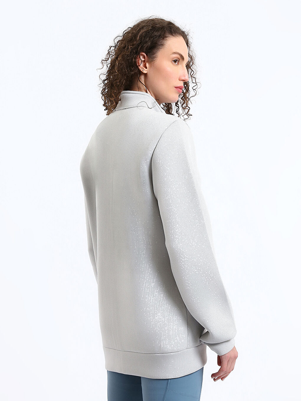 Funnel Neck Women's Zip-Up Sweatshirt-4