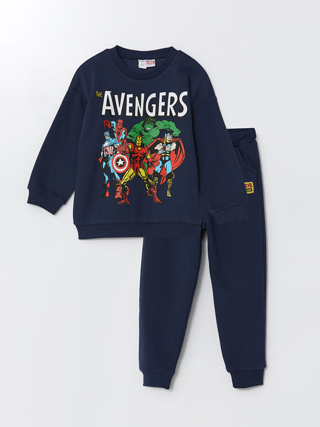 LCW Kids İndigo Spiderman Baskılı Erkek Çocuk Sweatshirt ve Eşofman Alt 2'li