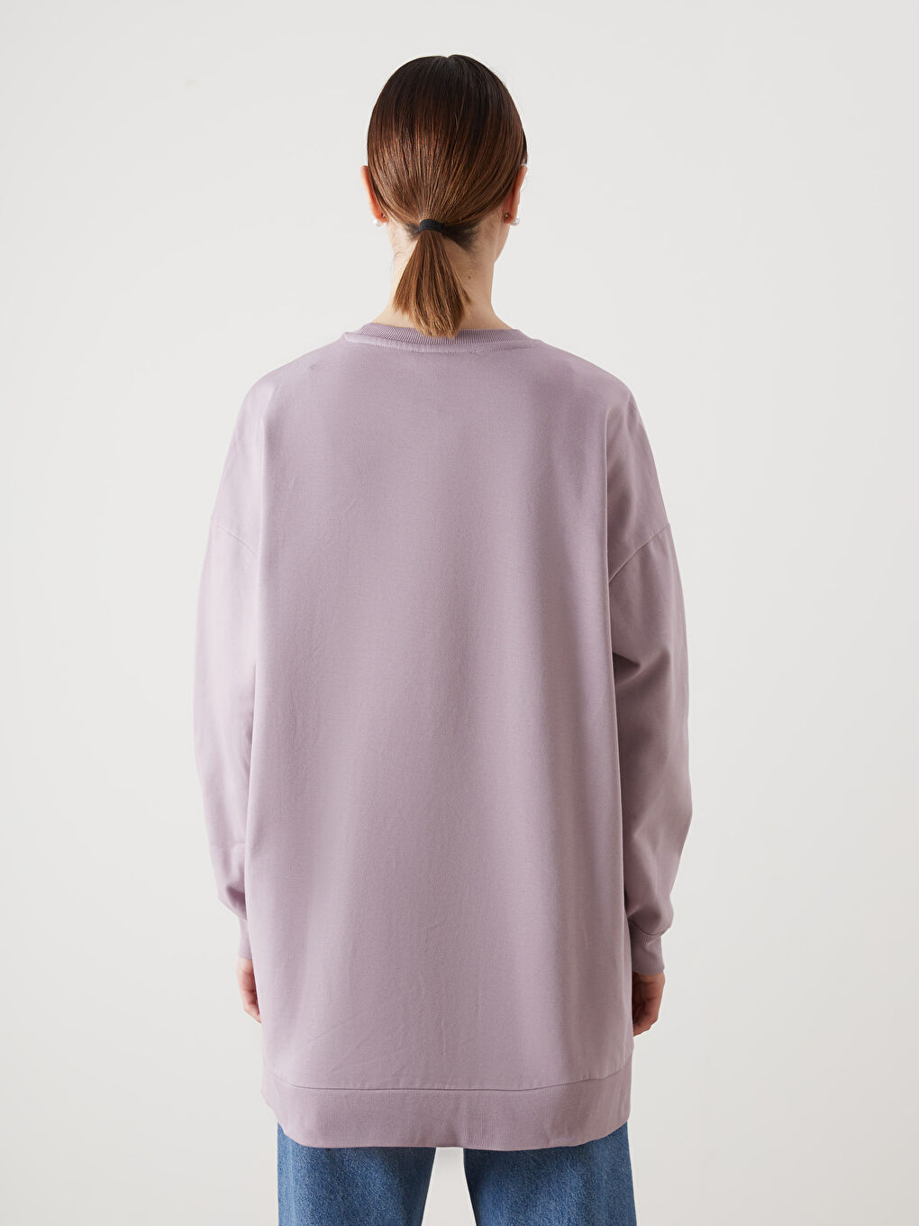 تونيك سويتشيرت أوفراسايز مُزهر للسيدات-3