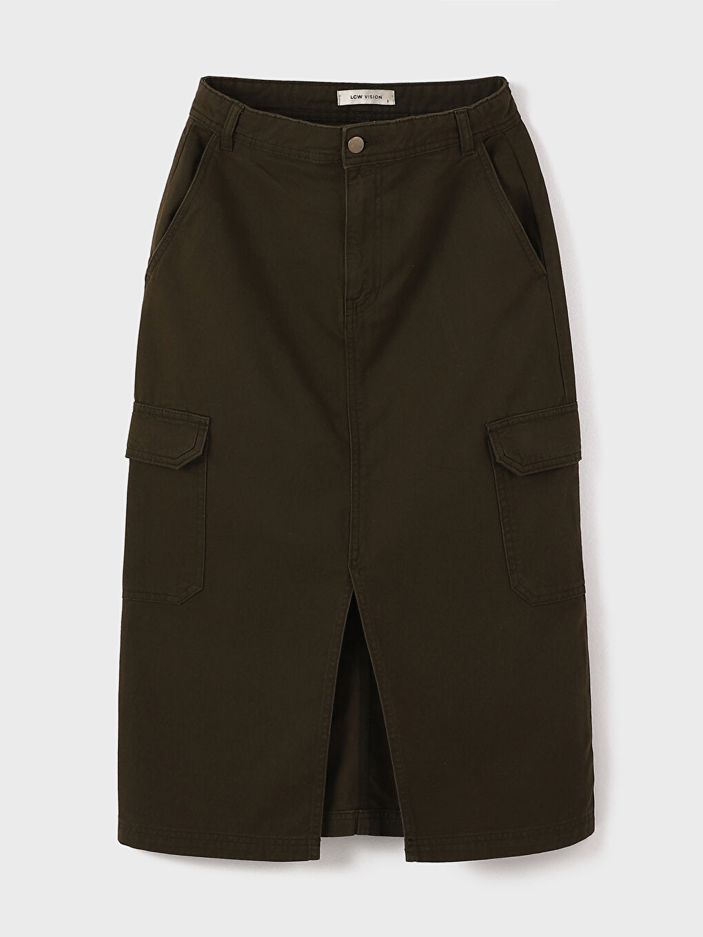 Regular Fit Gabardine Women's Skirt -W4L471Z8-GVK