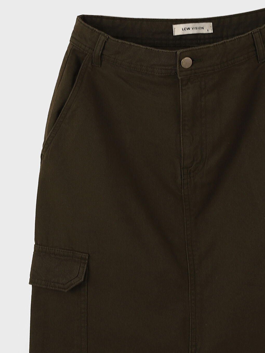 Regular Fit Gabardine Women's Skirt -W4L471Z8-GVK