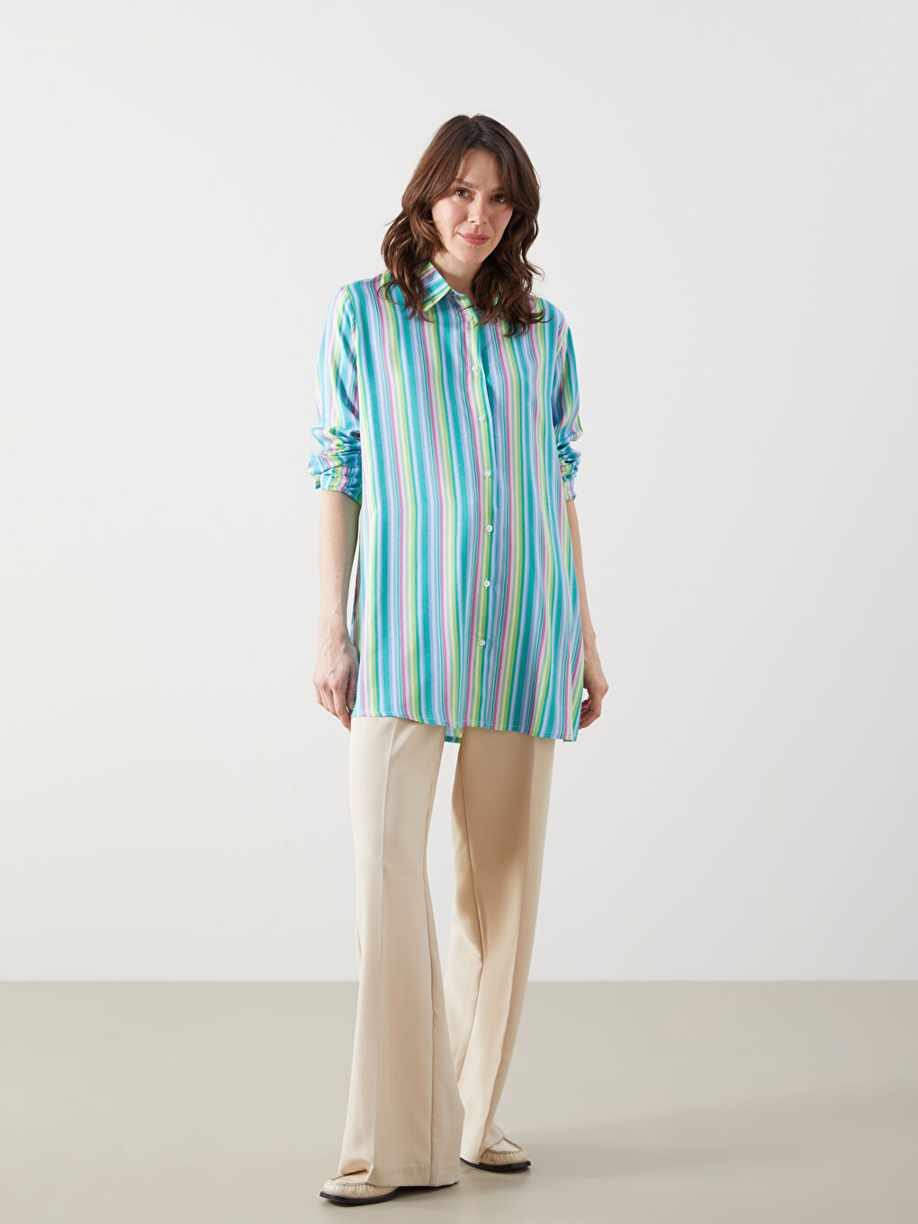 Striped Women's Shirt Tunic-1
