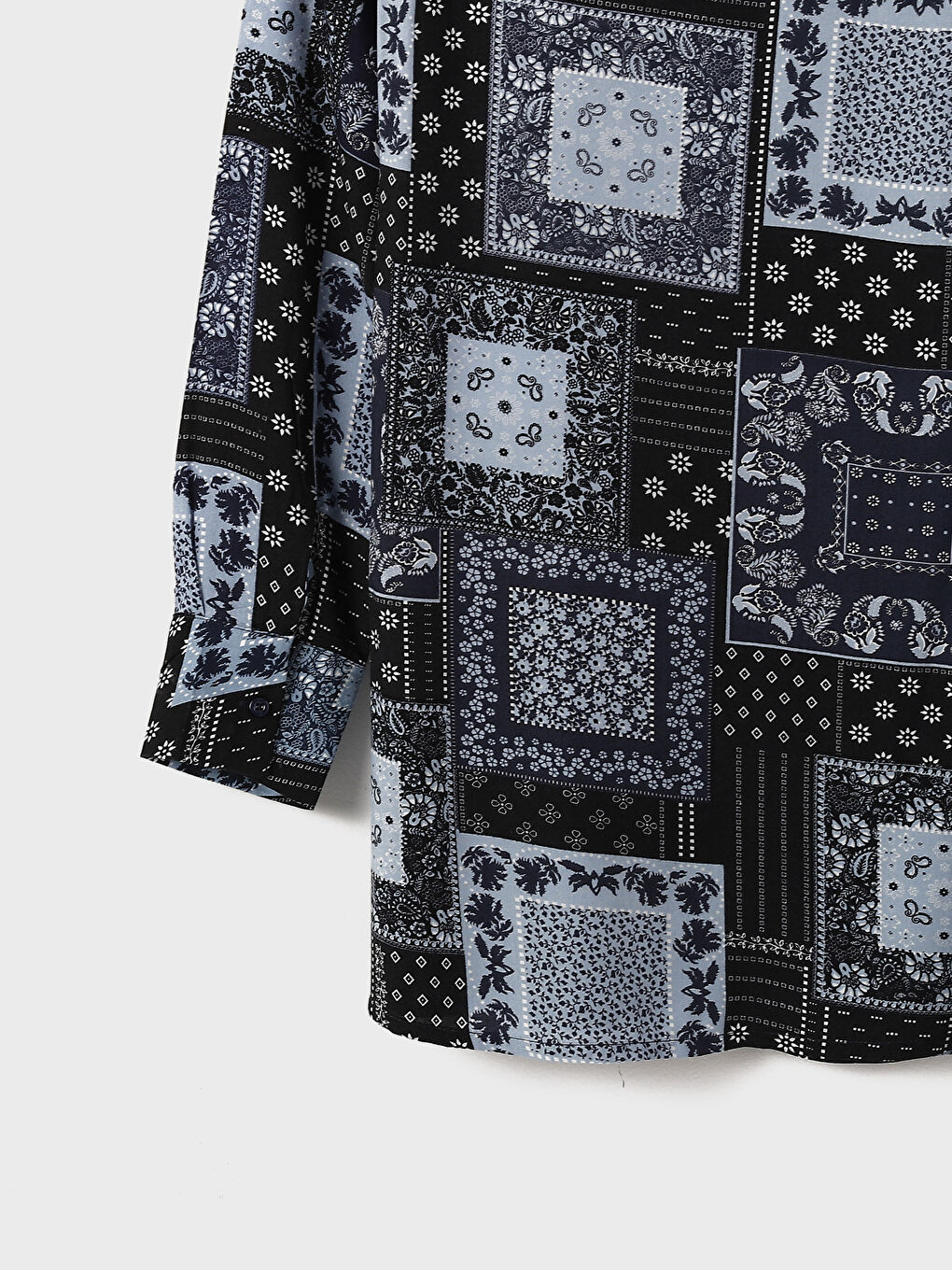 Patterned Women's Shirt Tunic -W4L509Z8-SW6
