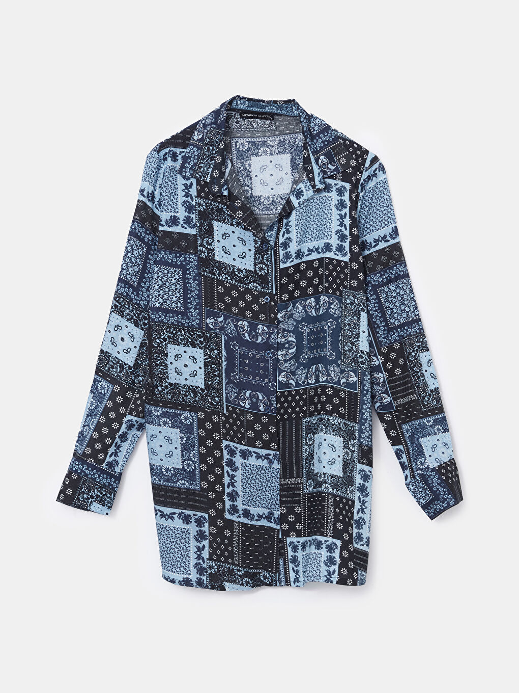 Patterned Women's Shirt Tunic -W4L509Z8-SW6