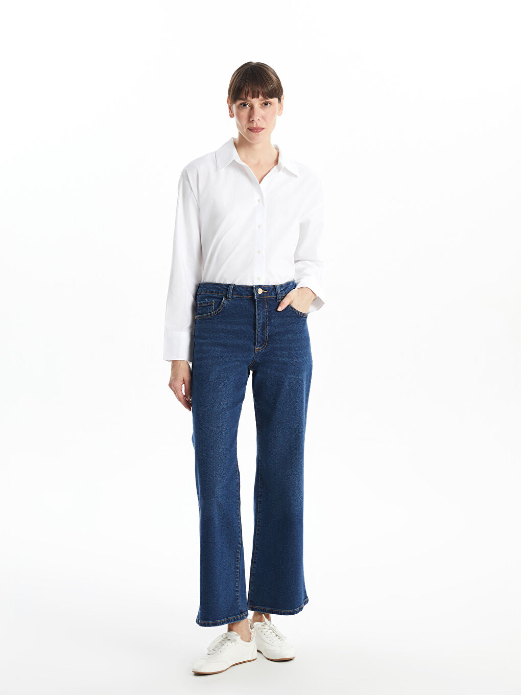 High Waisted Wideleg Women's Jeans -W4L513Z8-309