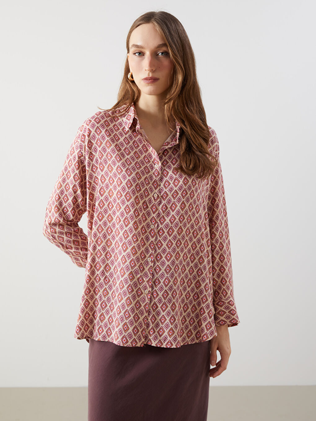Patterned Women's Shirt -W4L521Z8-LQB