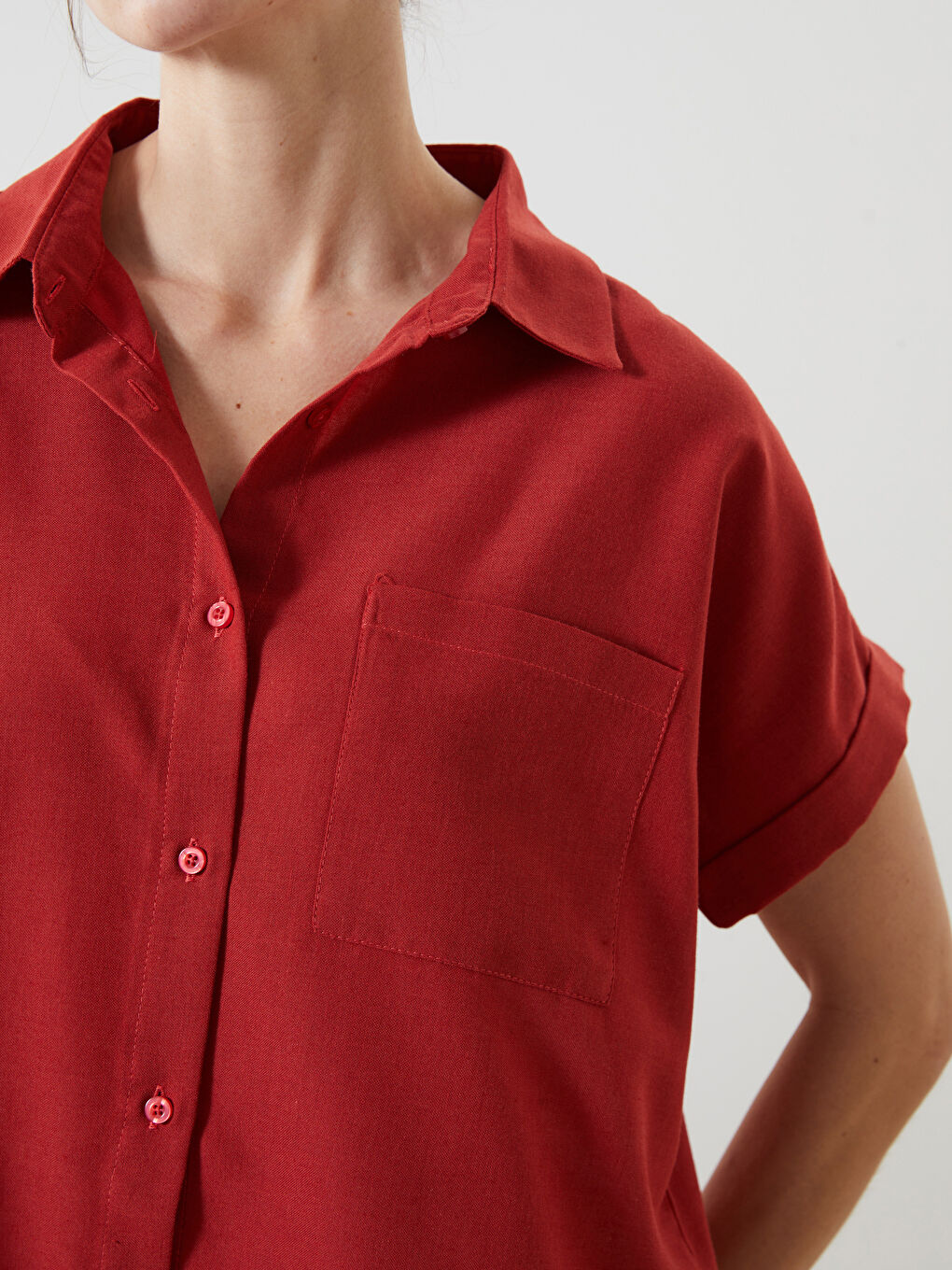 Short Sleeve Oversize Women's Shirt -W4L523Z8-M5T