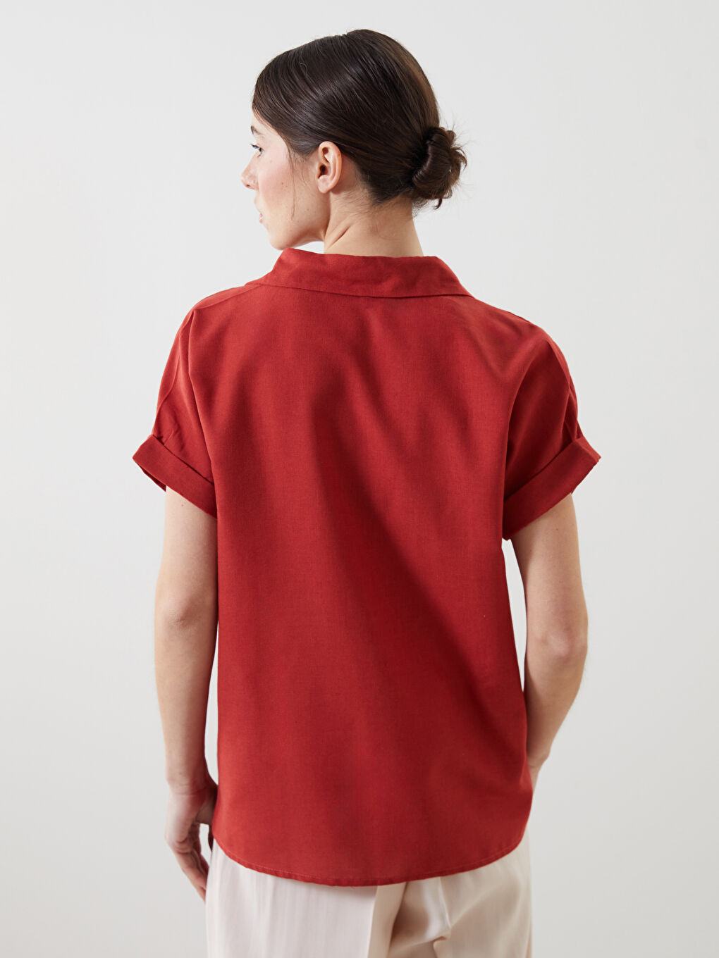 Short Sleeve Oversize Women's Shirt -W4L523Z8-M5T
