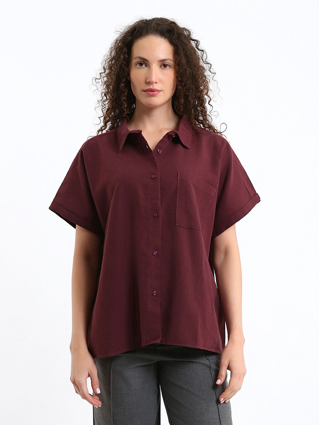 Short Sleeve Oversize Women's Shirt