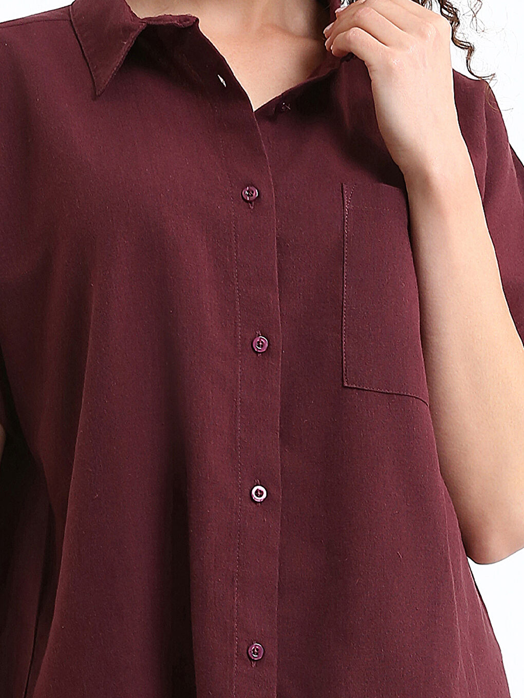 Short Sleeve Oversize Women's Shirt-2