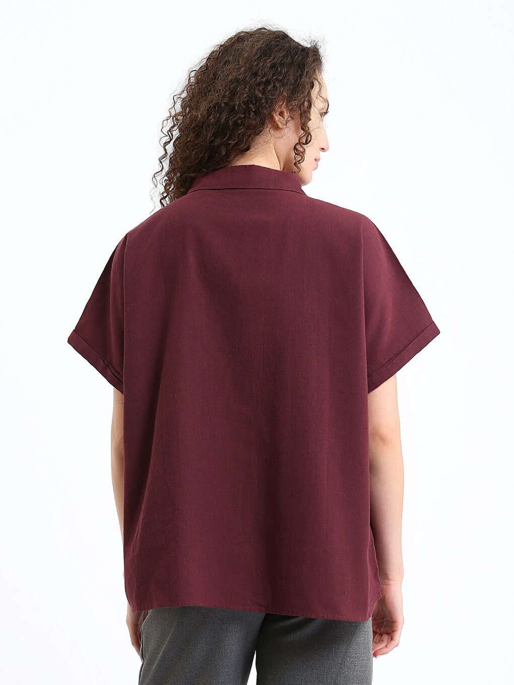 Short Sleeve Oversize Women's Shirt-4