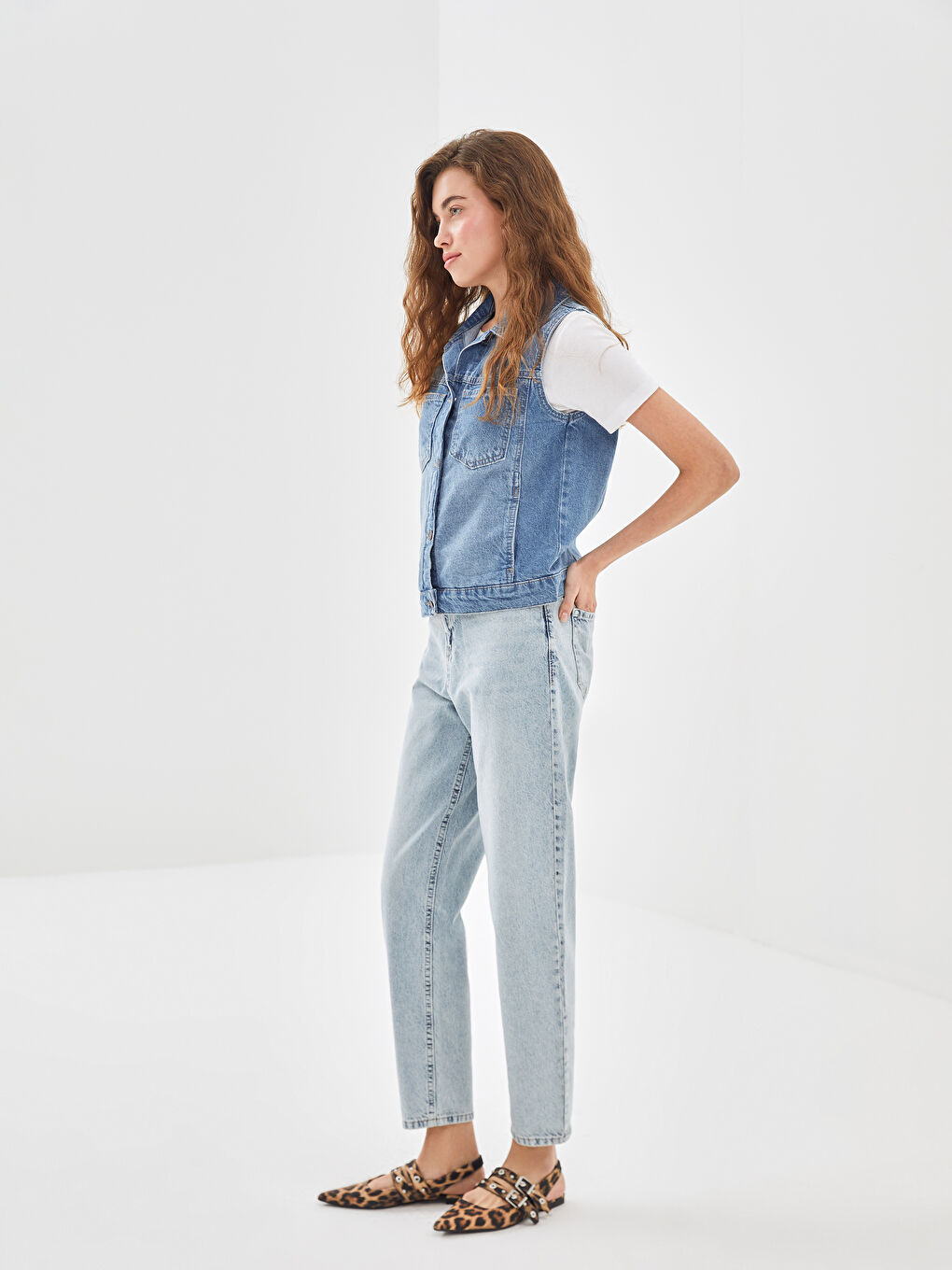 LCW Jeans Açık İndigo Rodeo Mom Fit Kadın Jean Pantolon