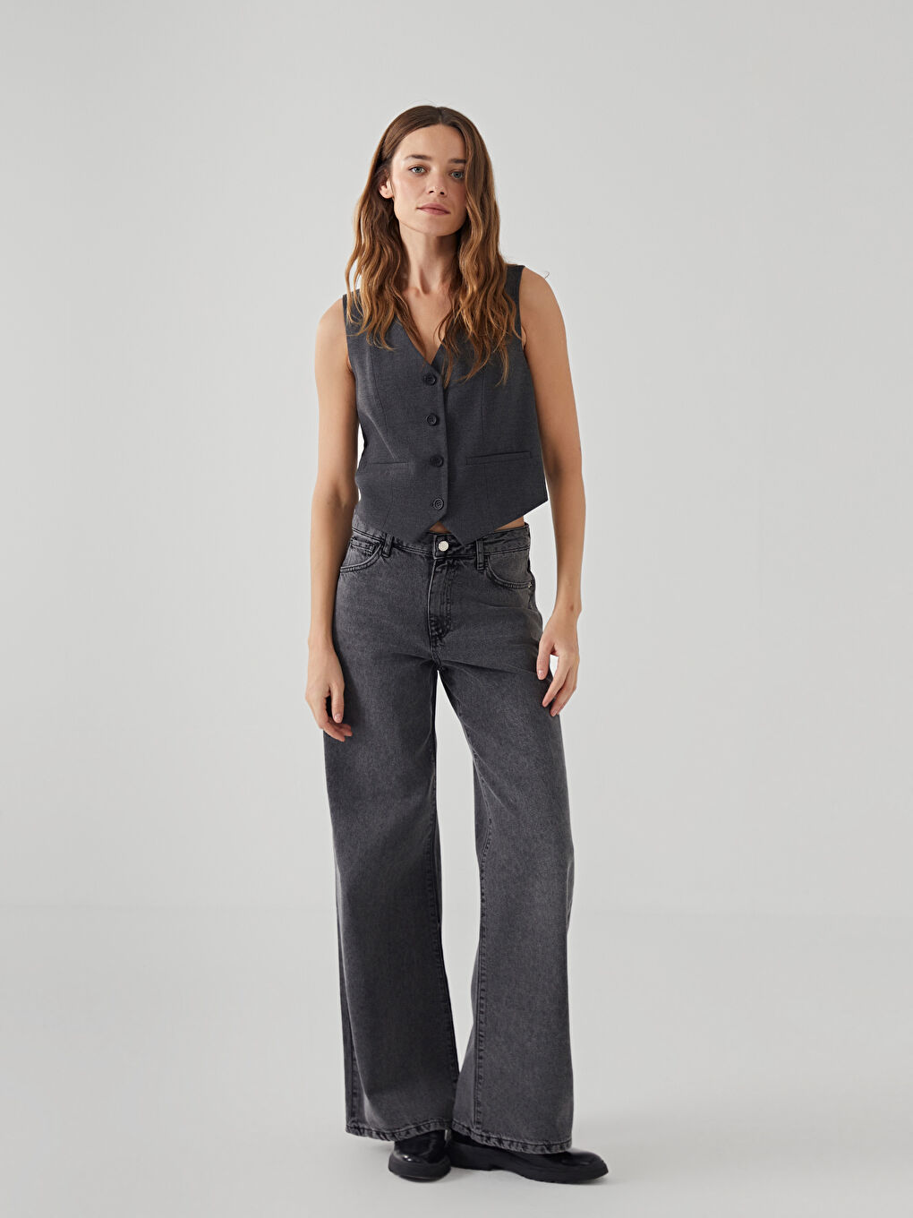 LCW Jeans Wideleg Women's Jeans -W4L617Z8-GRD