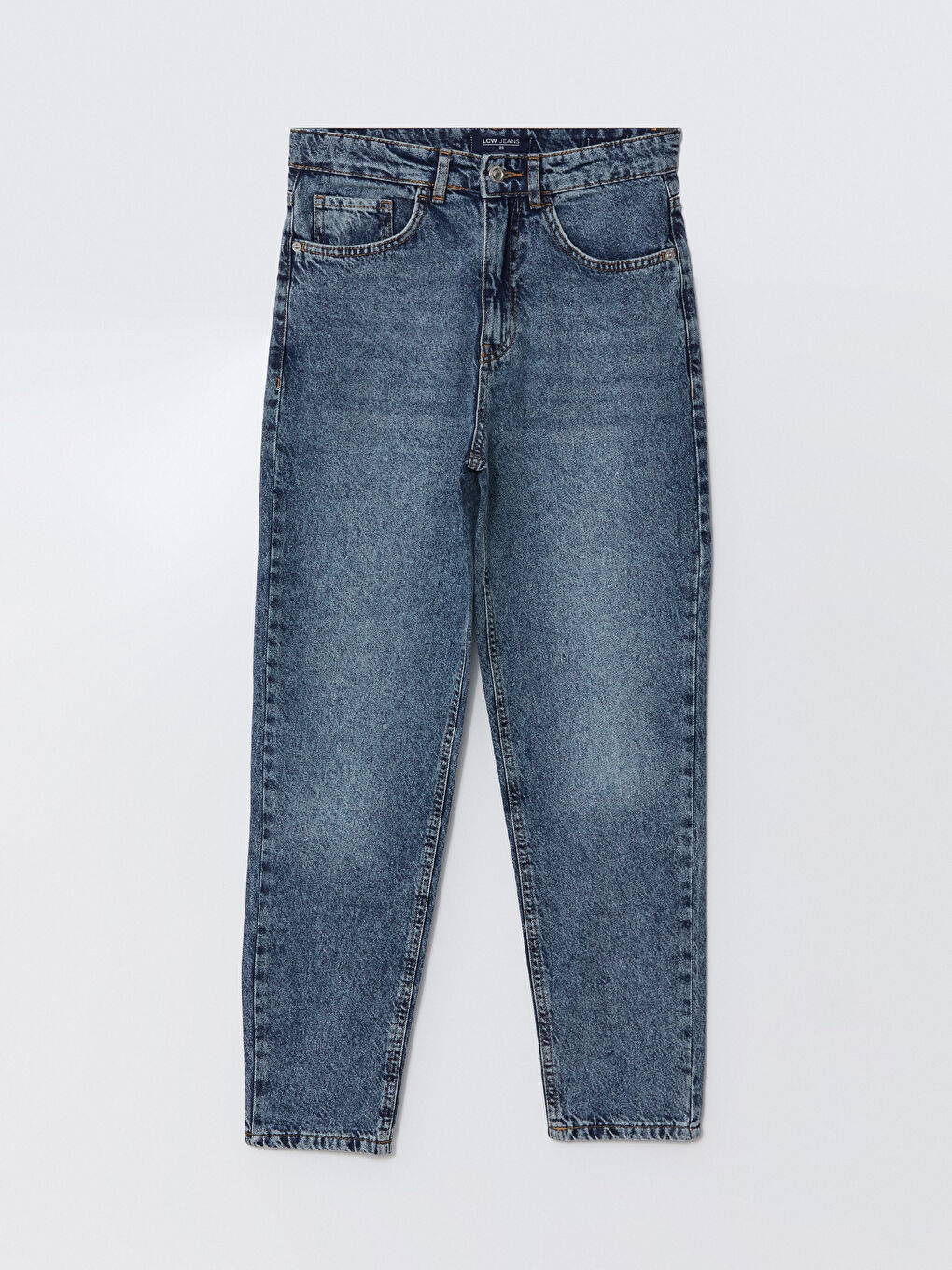 LCW Jeans Orta İndigo Rodeo Mom Fit Kadın Jean Pantolon