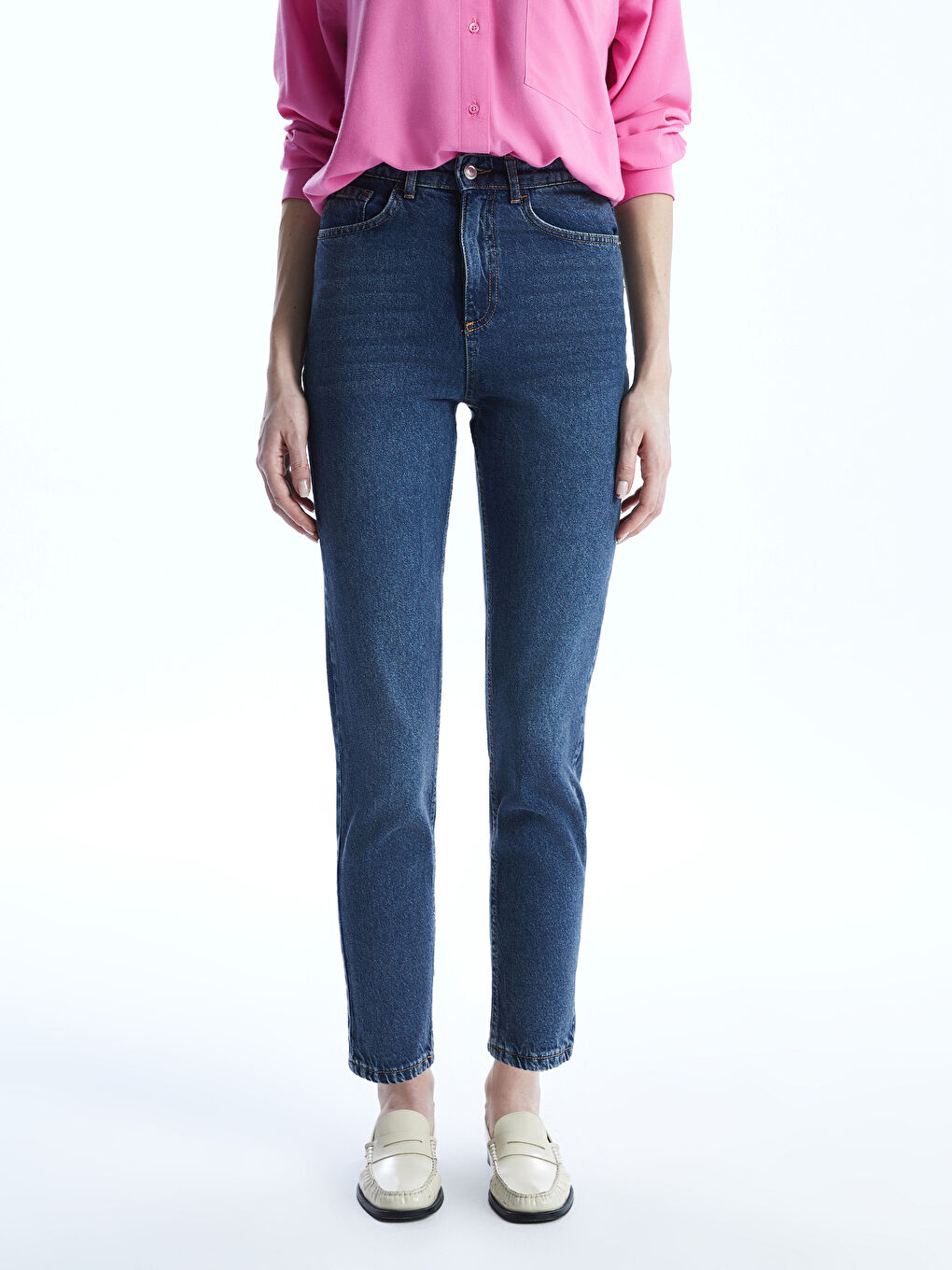 LCW Jeans İndigo Mom Fit Kadın Jean Pantolon - 1