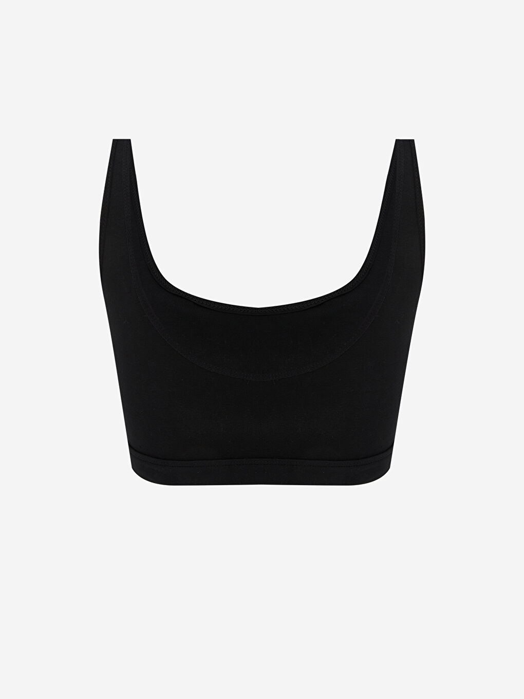 Siyah U Yaka Çıkarılabilir Pedli Düz Büstiyer-1