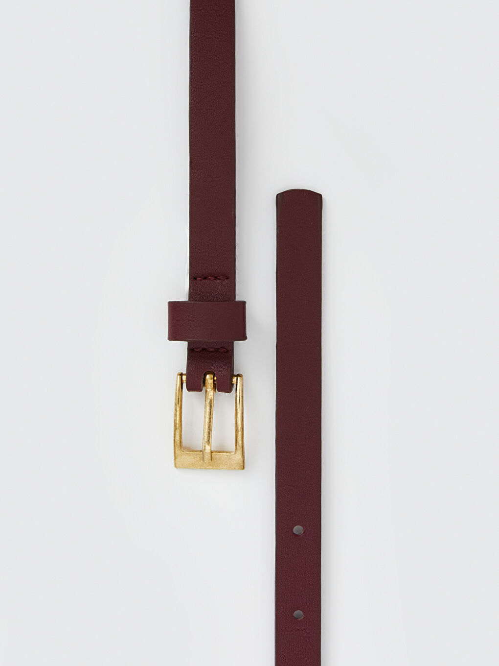 Bordo Deri Görünümlü Kadın Kemer-1