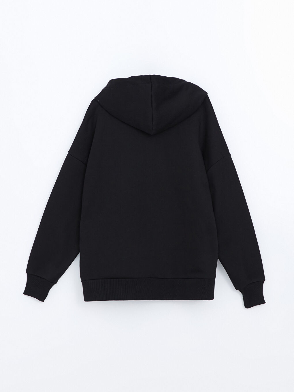 LCW Vision Siyah Kapüşonlu Oversize Kadın Kalın Fermuarlı Sweatshirt - 2