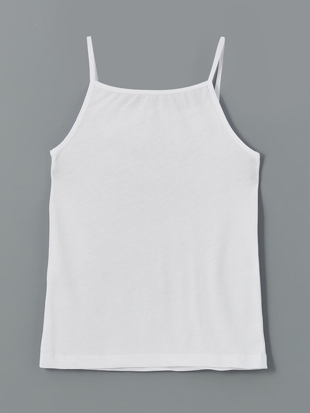 Beyaz Kare Yaka Kız Çocuk Atlet-1