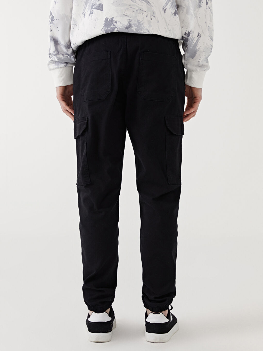 XSIDE Siyah Standart Kalıp Gabardin Erkek Jogger Pantolon - 3