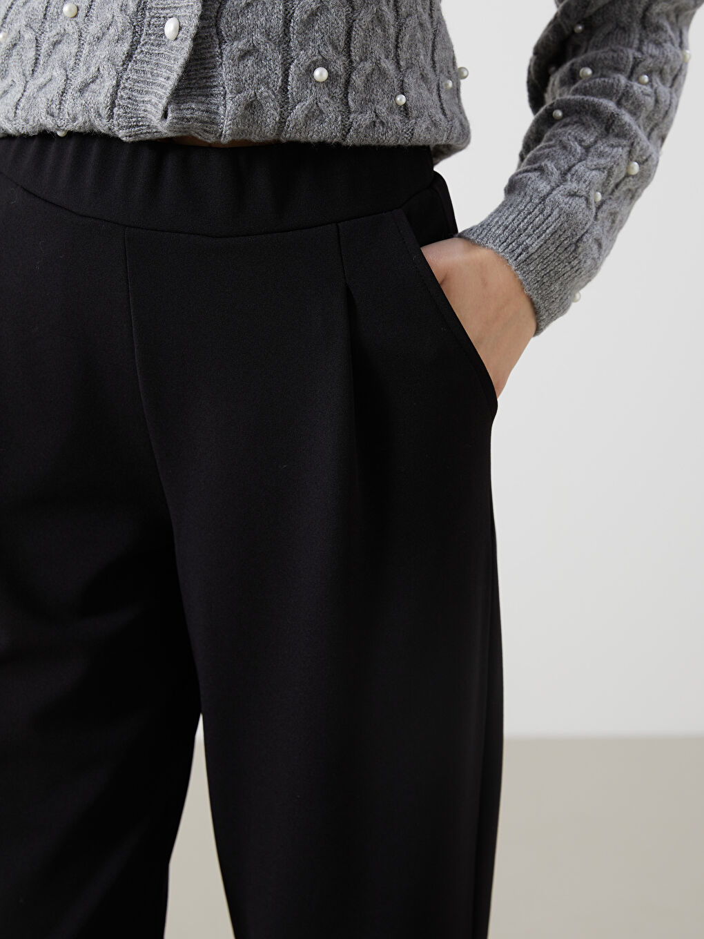 LCW Comfort Elasticated Waist Loose Fit Women's Trousers -W4L833Z8-CVL