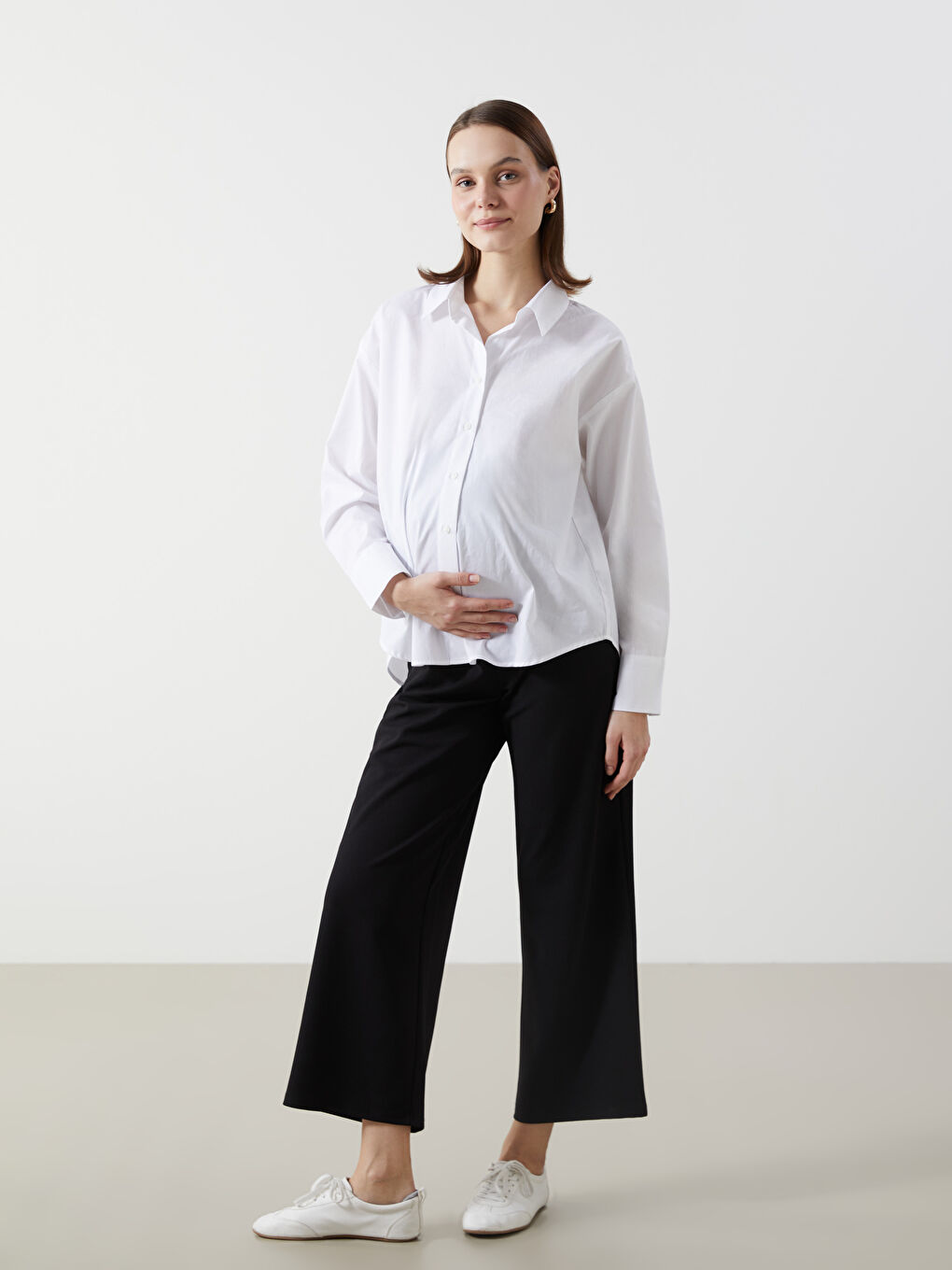 LCWAIKIKI Maternity Belly Panel Wide Leg Maternity Trousers -W4L918Z8-CVL