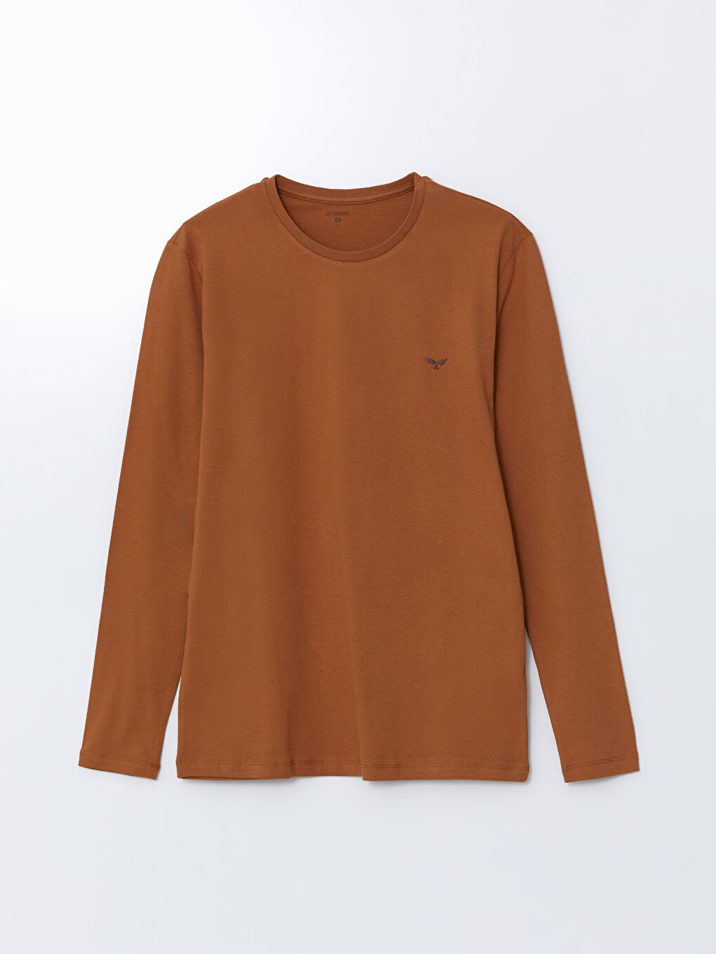 Kahverengi Bisiklet Yaka Uzun Kollu Erkek Pijama Üst