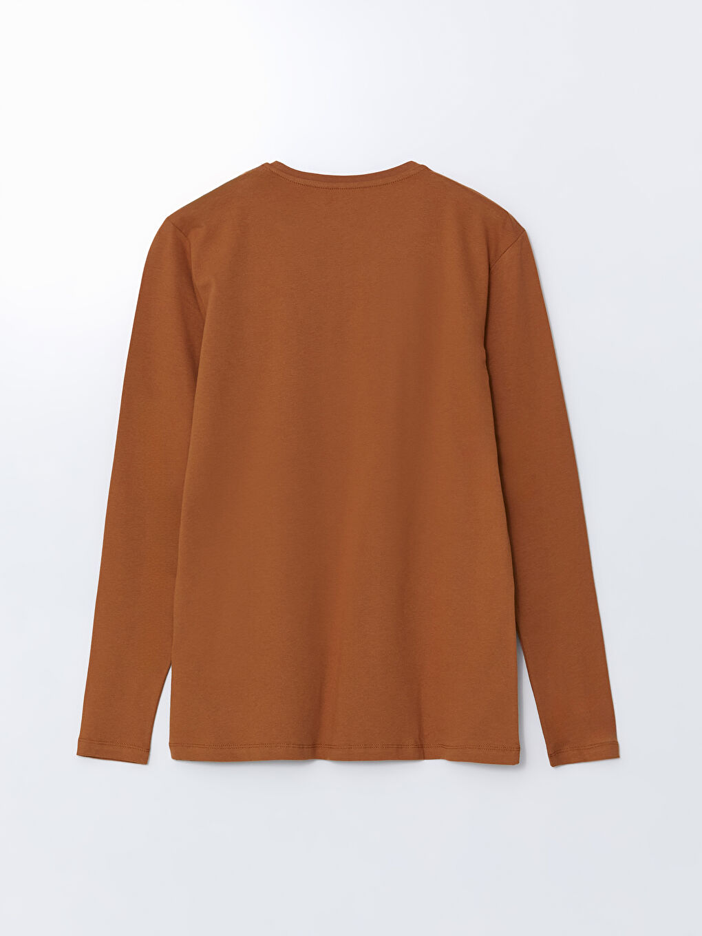 Kahverengi Bisiklet Yaka Uzun Kollu Erkek Pijama Üst-1