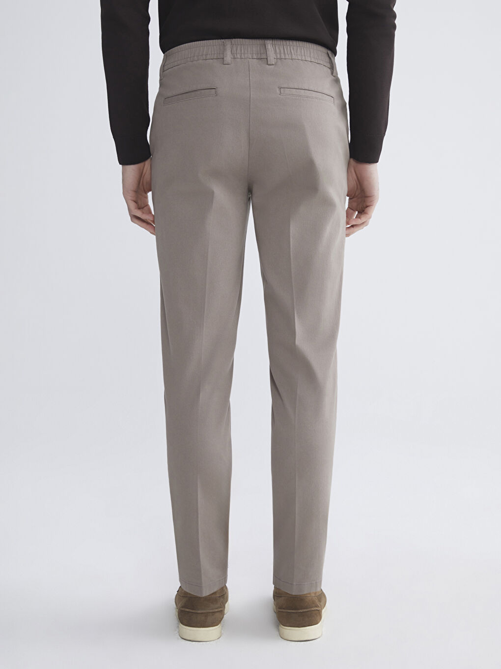 Kahverengi Standart Kalıp Gabardin Erkek Pantolon-5