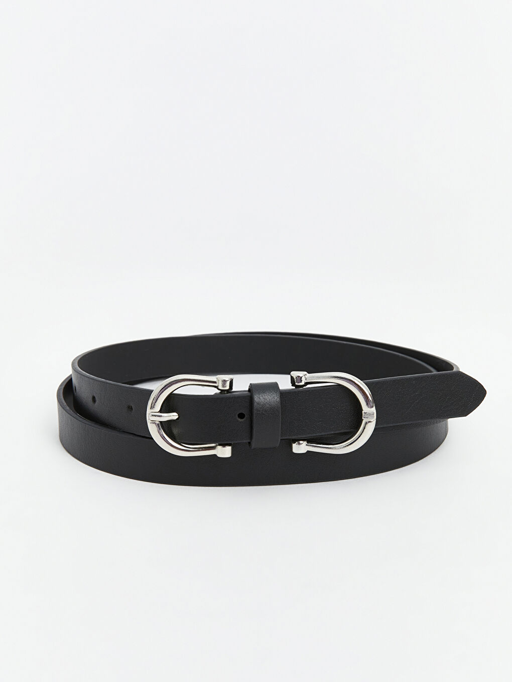 Siyah Deri Görünümlü Kadın Kemer