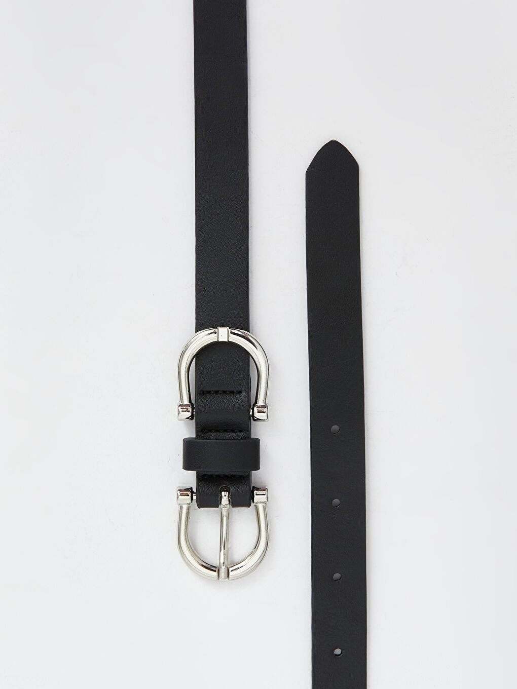 Siyah Deri Görünümlü Kadın Kemer-2