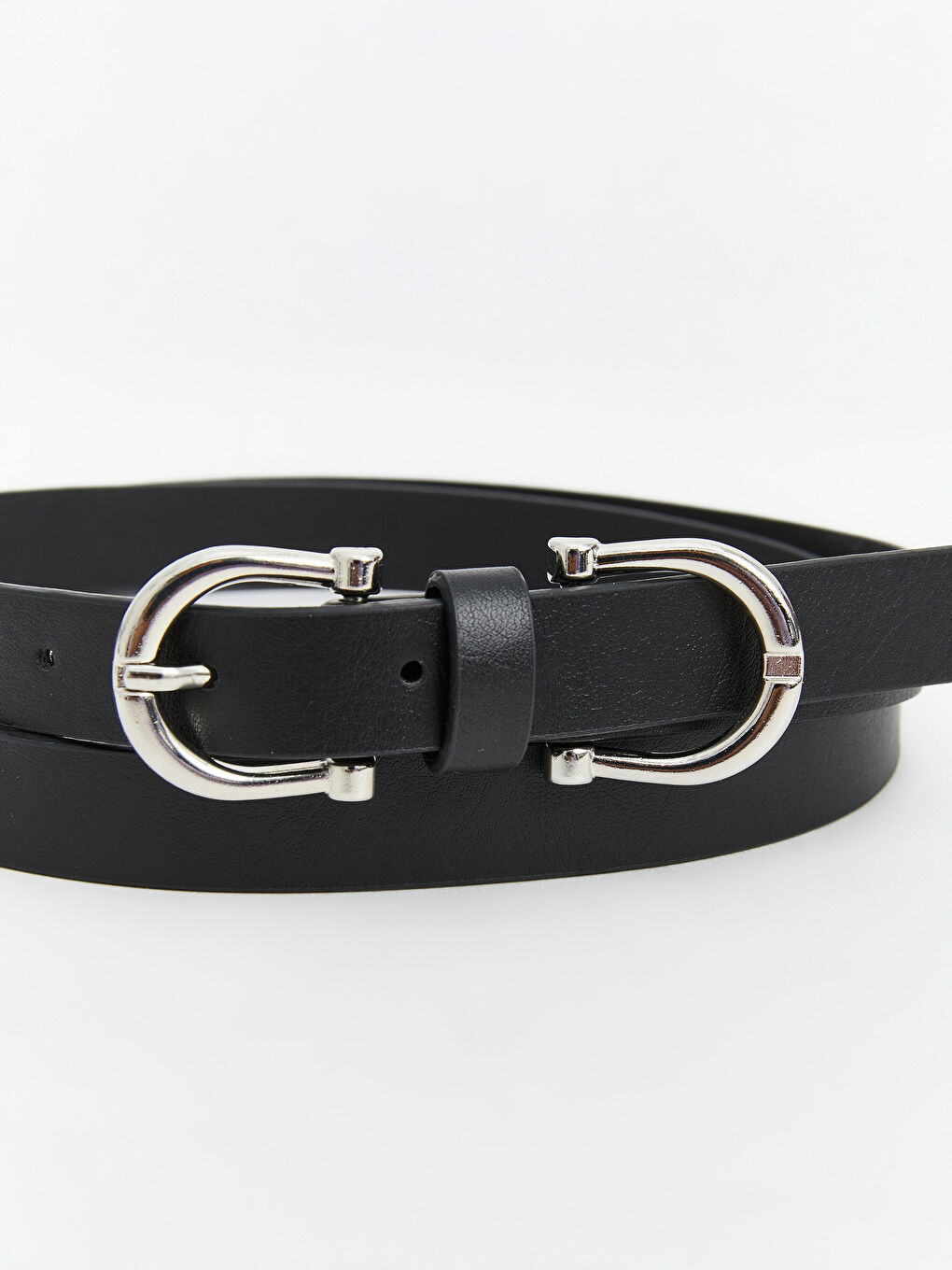 Siyah Deri Görünümlü Kadın Kemer-3