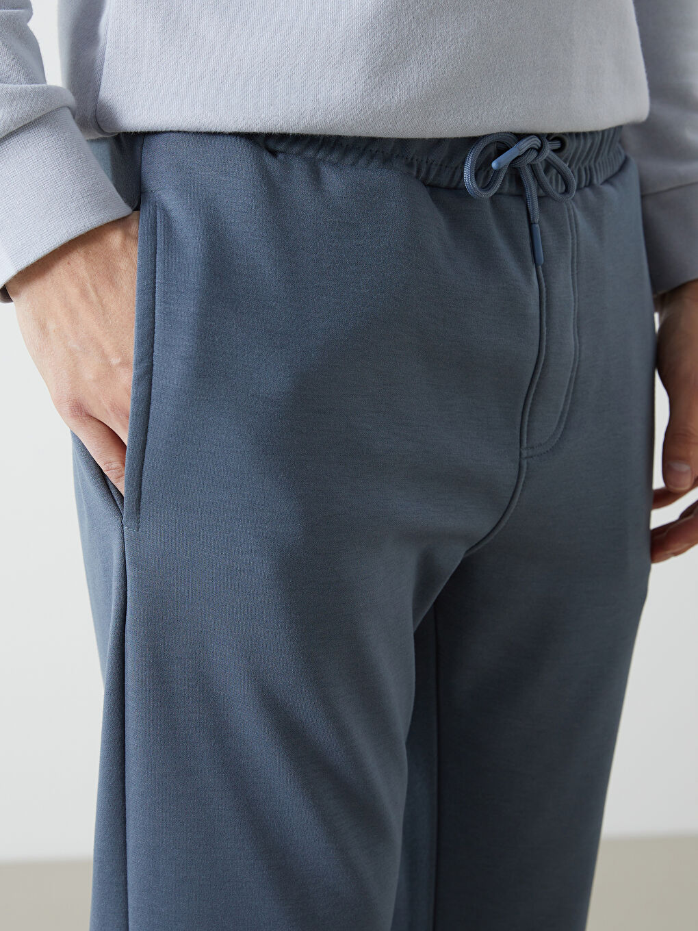 Gri Standart Kalıp Erkek Eşofman Altı-2